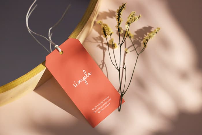 Label tag with the mirror mockup