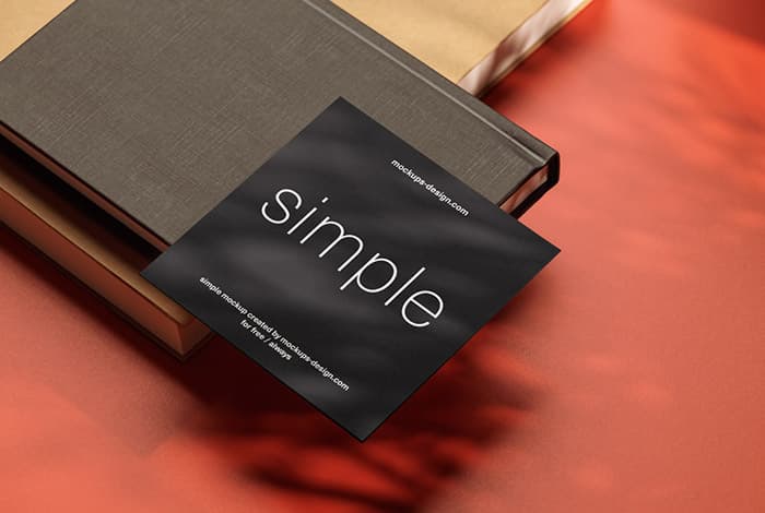 Square flyer on red background mockup