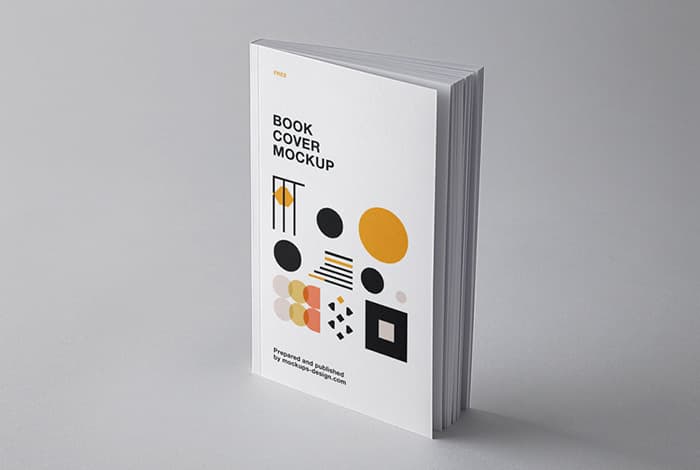 Free standing book cover mockup