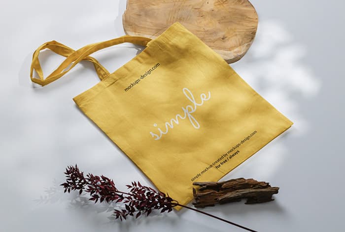 Tote bag with shadows mockup