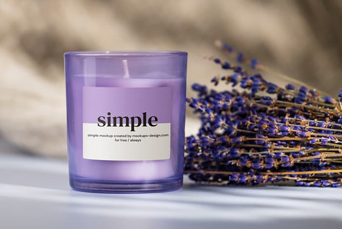 Violet candle mockup