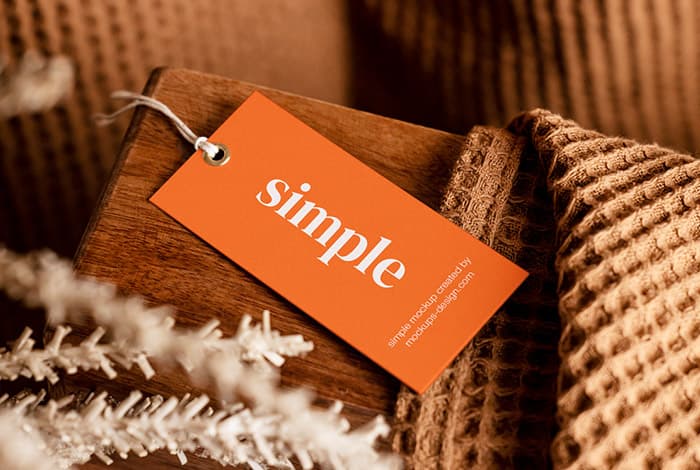 Brown scene with label tag mockup