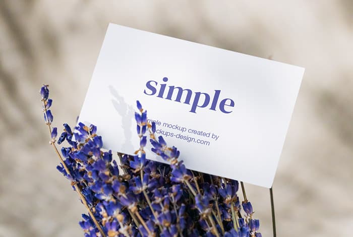 Business card in lavender mockup