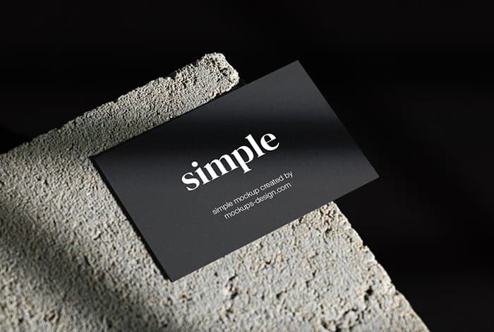 Business card on concrete background mockup