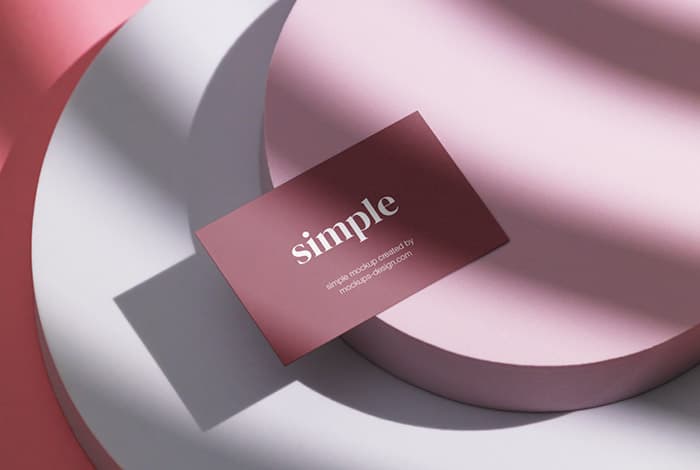 Business card on round background mockup
