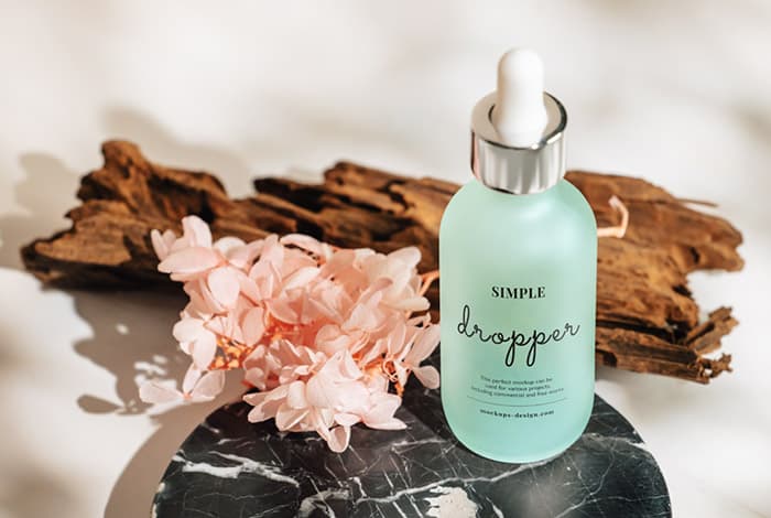Frosted dropper bottle mockup