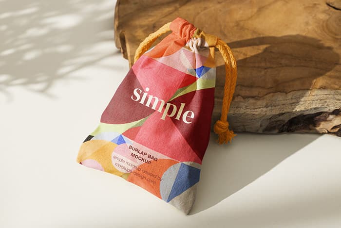 Burlap bag mockup