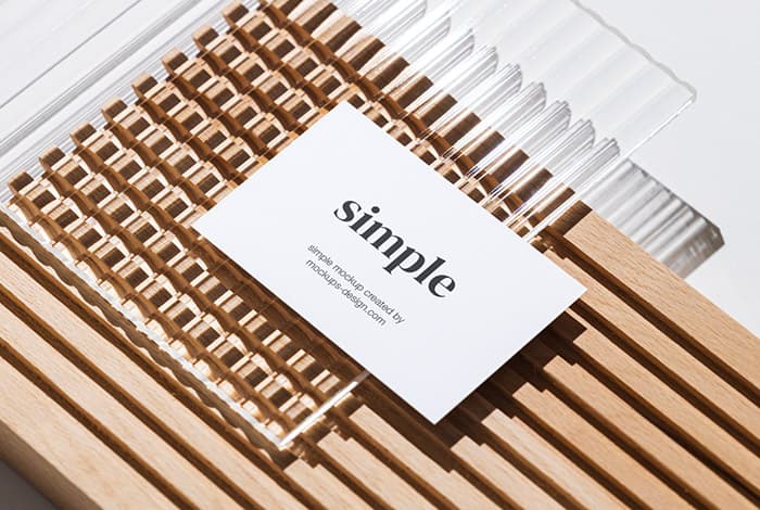 Business card on piece of glass mockup