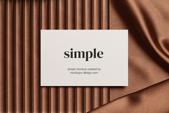 Business card with velvet background mockup
