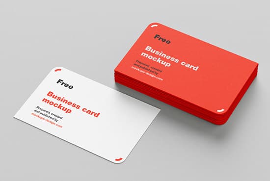 Two rounded corner business card mockup