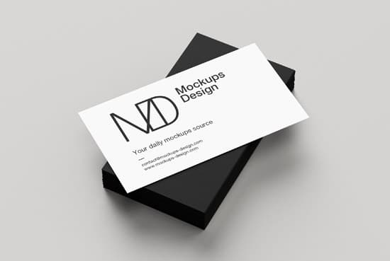 Clean business cards mockup / 90x50mm