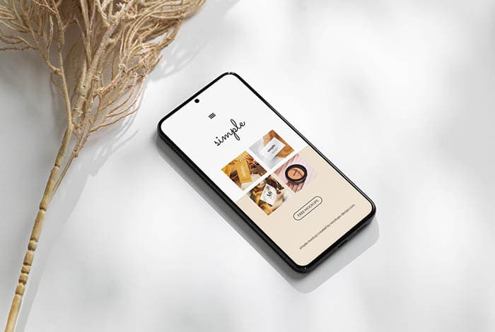 Smartphone on white background mockup
