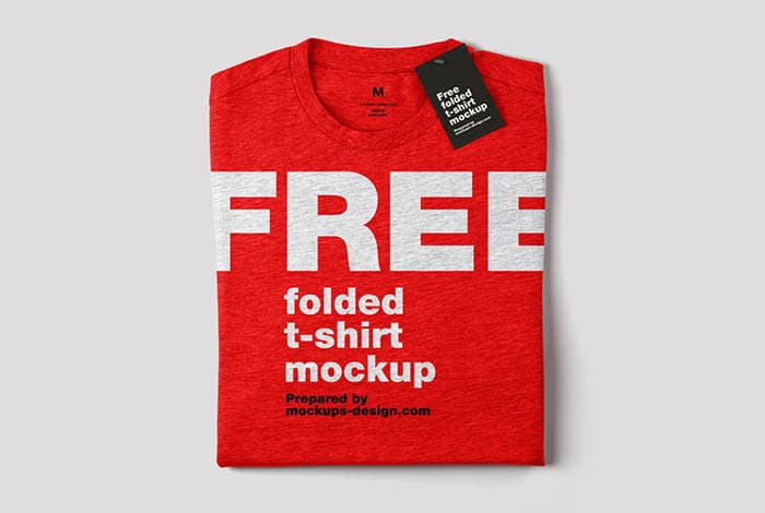 Folded t-shirt PSD template