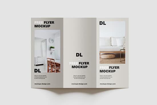 Customizable tri-fold DL flyer mockup