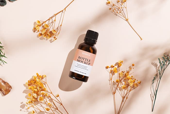 Simple essential oil bottle mockup