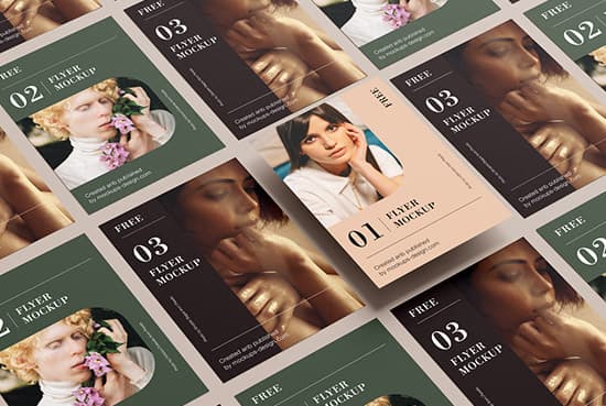 Free A4 flyers grid mockup