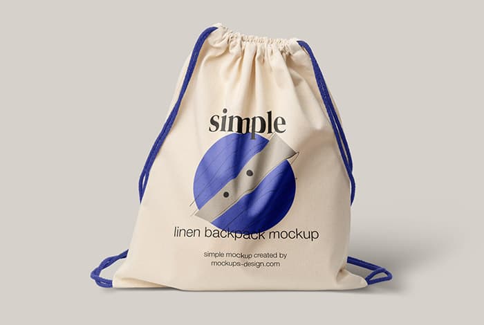 Linen backpack mockup
