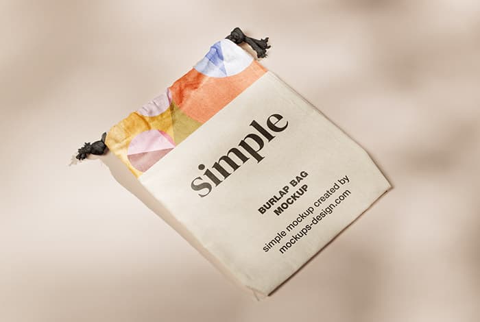 Small linen bag mockup
