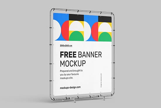 Free baner mockup / 200 x 200 cm