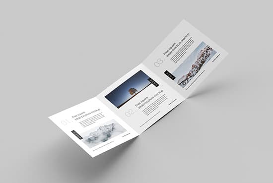 Free square trifold flyer mockup