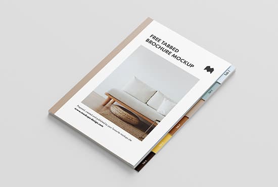 Free brochure with tabs mockup