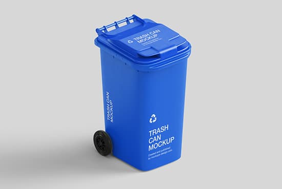 Free trash can mockup