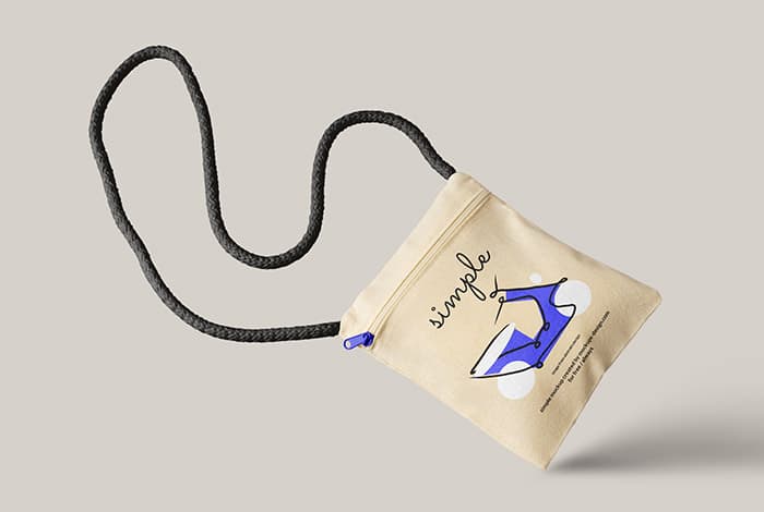 Linen shoulder bag mockup