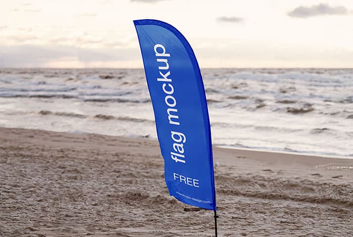 Banner flag at the beach mockup