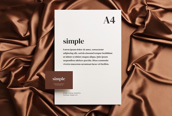 Business card with letterhead mockup
