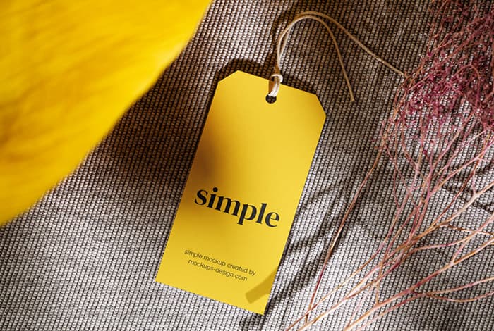 Free simple label tag mockup