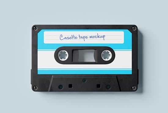 Free audio casette tape mockup
