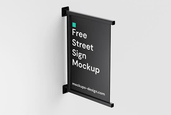 Rectangle metal sign mockup