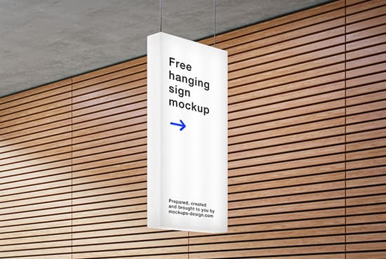 Free rectangle hanging sign mockup