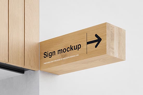 Wooden sign mockup