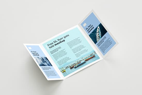 Free DL gate fold flyer mockup
