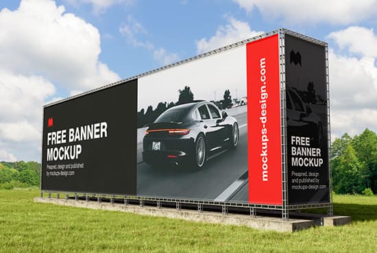 Large banner construction mockup