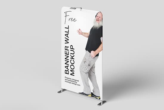 Free banner wall mockup / 120 x 200 cm