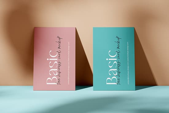 Business card with shadow mockup