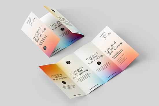 Free DL quad fold flyer mockup