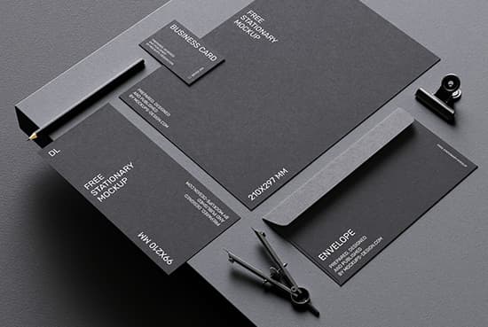 Dark stationery mockup