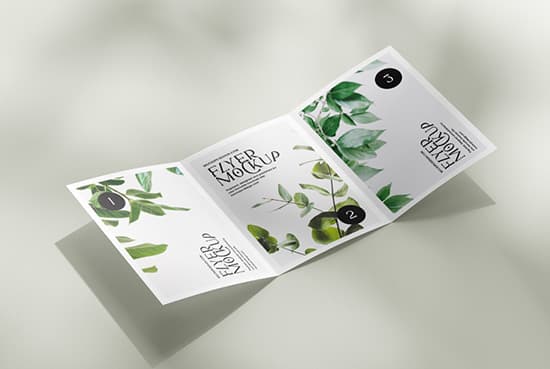 Subtle A5 trifold flyer mockup