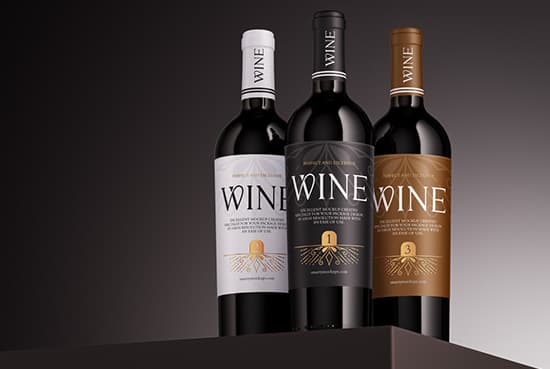 Wine bottle mockup