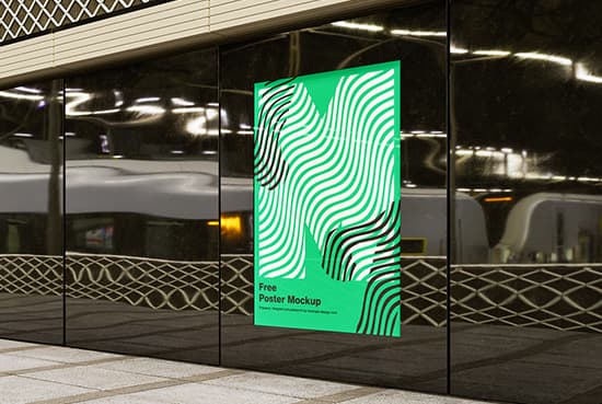 Poster in citylight mockup