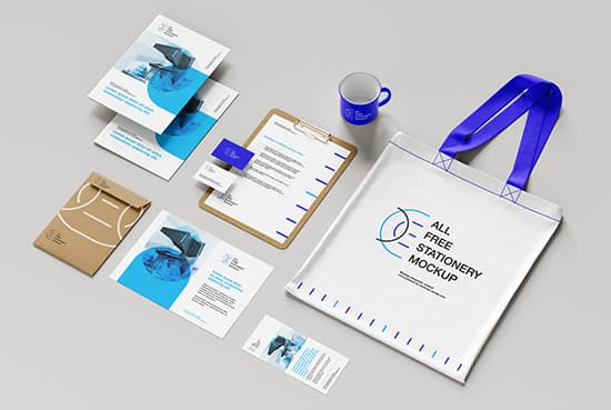 Stationery materials mockup