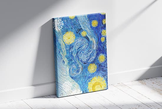 Canvas in sunny room mockup