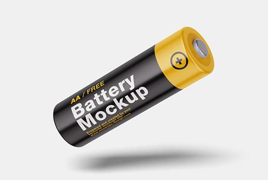 Free AA battery mockup