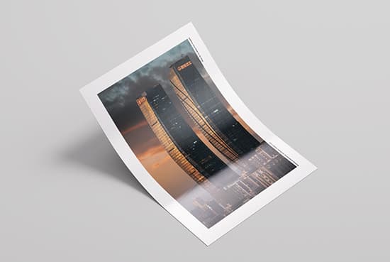 Glossy A4 paper mockup
