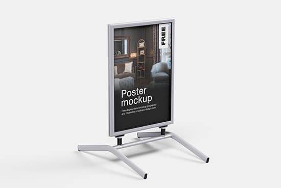 Poster display stand mockup