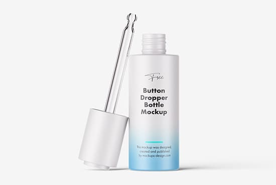 Button dropper bottle mockup