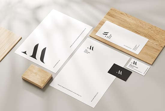 Stationery with delicate shadows mockup